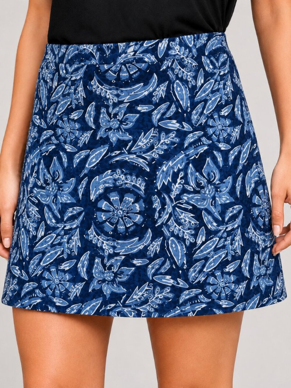 Ripskirt Hawaii NEW Little Leg Wrap Skirt Rustic Demim Floral Length 2 SZ Large